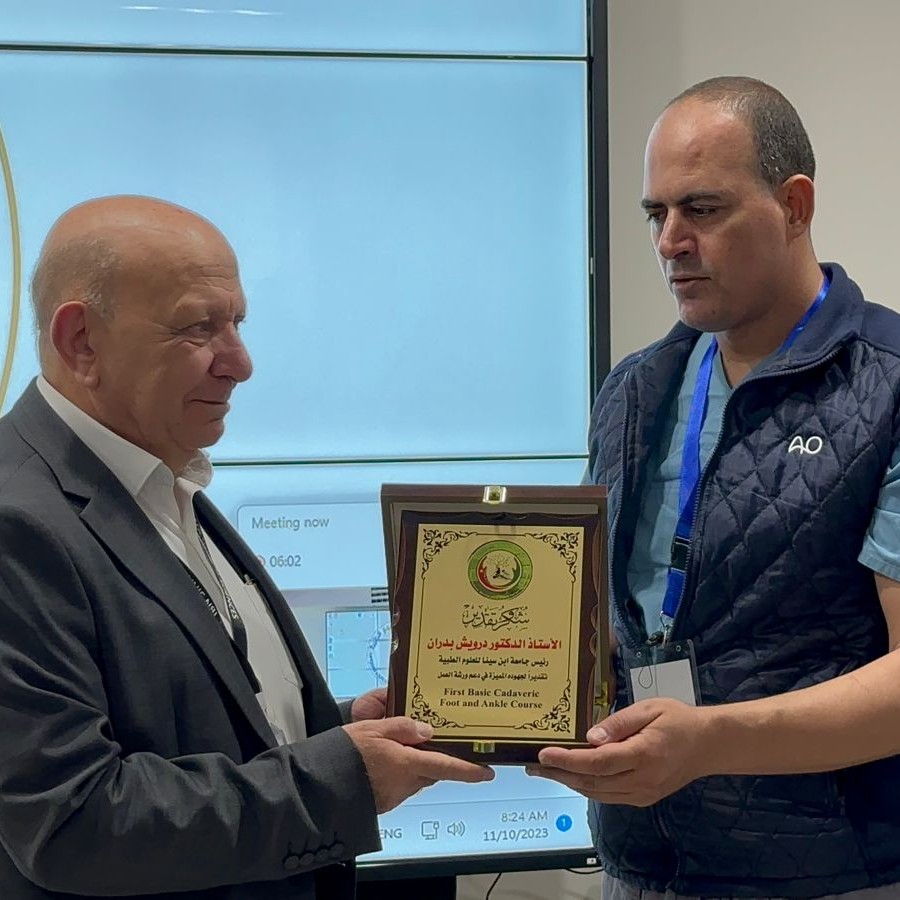 ورشة عمل لجراحة القدم والكاحل بالتعاون بين الجمعية الأردنية وجامعة ابن سينا للعلوم الطبية